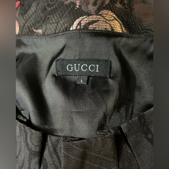 Vintage 90s Gucci Textured Black Floral Sleeveless Dress Large - Picture 7 of 9